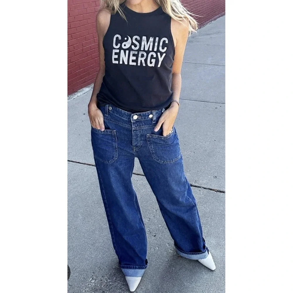 Free People X We The Free Palmer Cuffed Jeans Size 29 In Tunnel Vision NWOT